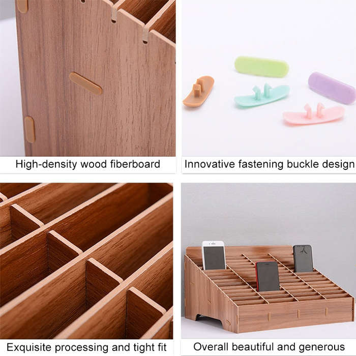 Wooden Multi-cell Mobile Phone Film Stand Desktop Display Rack, 30 Grids, Size: 31.5x23.5x18.5cm,...