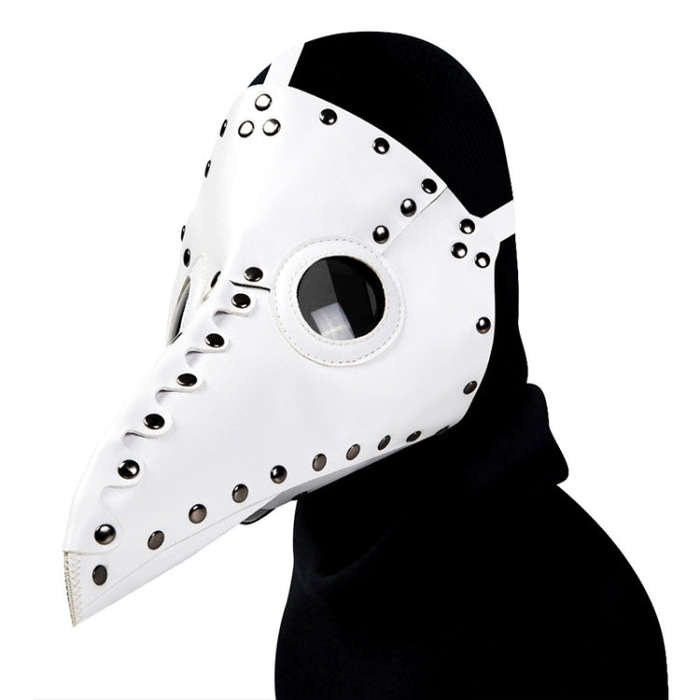 HG65005 Halloween Dress Up Props Rivets Beak Shape Mask, Rivets Brown, Rivets Black, Rivets White