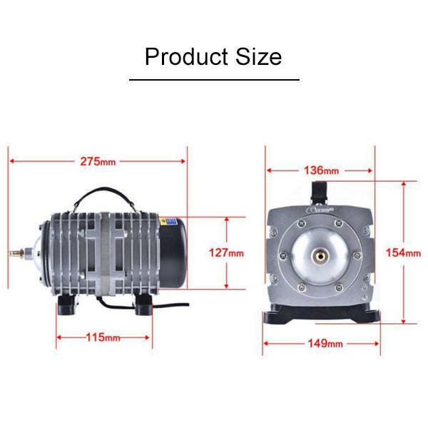 ACO-008 120W 110L/Min Electromagnetic Air Pump Compressor Seafood Fish Tank Increase Oxygen Air F...