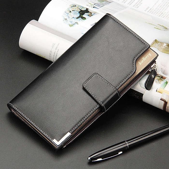 Baellerry Men Long Wallet New Style Young Fashion Hand Bag Wallet