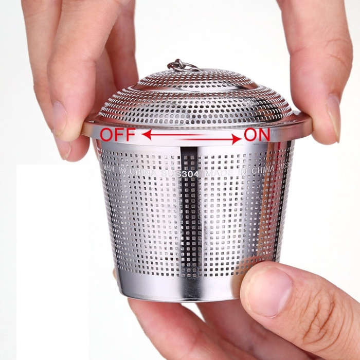 Stainless Steel Locking Spice Tea Strainer Mesh Infuser Tea Ball Filter, Middle Size: 6.5 x 6cm, ...