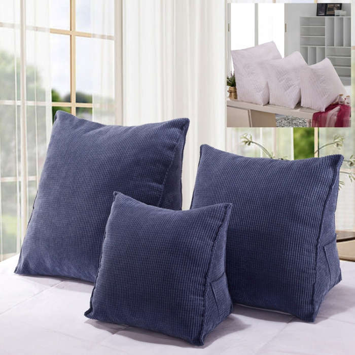 Three-dimensional Triangular Wedge Tatami Cushion Bed Backrest Waist Support Pillow with Interior...