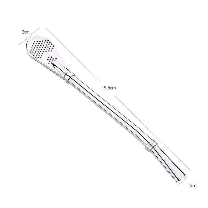 Stainless Steel Tea Leaf Filtered Drinking Straw Herb Tea Filter Tea Strainer Juice Cafe Coffee S...