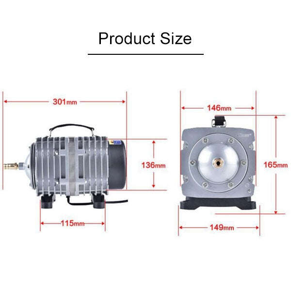 ACO-012 320W 143L/Min Electromagnetic Air Pump Compressor Seafood Fish Tank Increase Oxygen Air F...
