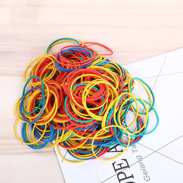 Assorted Color Sturdy Stretchable Elastic Rubber Bands School Office Supplies Stationery, 1KG Per...