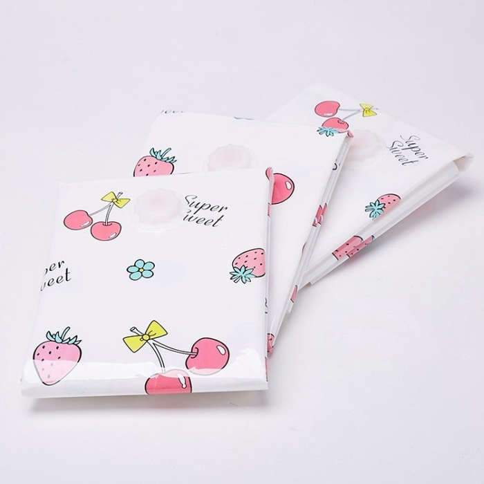 4PCS Space Saving Candy Color Pattern Vacuum Storage Bag, Explosion-proof Thinken Quilts Clothing...