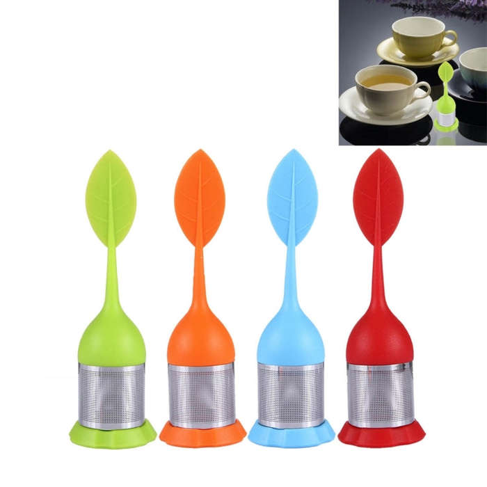 Food Grade Leaf Silicone Make Tea Bag Stainless Steel Tea Strainers, Random Color Delivery, Leaf ...