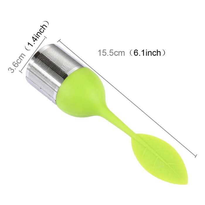 Food Grade Leaf Silicone Make Tea Bag Stainless Steel Tea Strainers, Random Color Delivery, Leaf ...