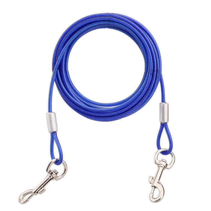 Double-end Steel Wire Rope Pet Dogs 2 in 1 Traction Rope Pet Walking Leads With Handle, Length: 5...