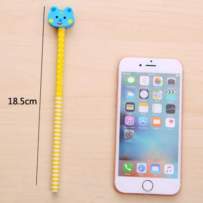 10pcs Creative Stationery Cartoon Animals Series Wooden HB Pencil with Eraser Children Pencils Fo...