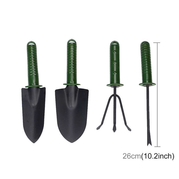 Garden Tools Gardening Shovel Fork Rake Plastic Handle Garden Tools Four Sets Gardening Plant Too...