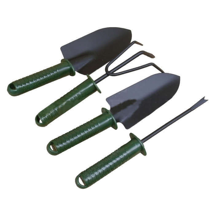 Garden Tools Gardening Shovel Fork Rake Plastic Handle Garden Tools Four Sets Gardening Plant Too...