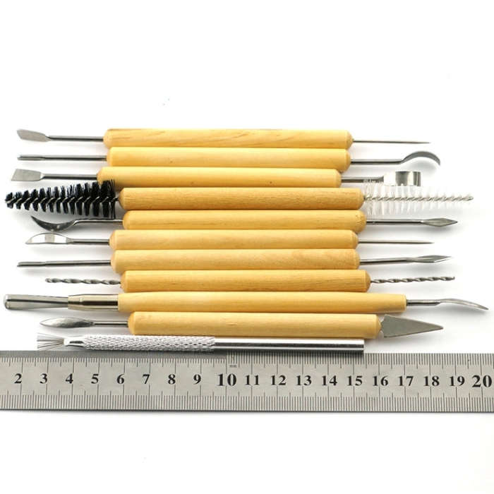 11 in 1 Wooden DIY Clay Cutter Pottery Clay Sculpture Utility Knife Set, Sculpture Utility Knife Set