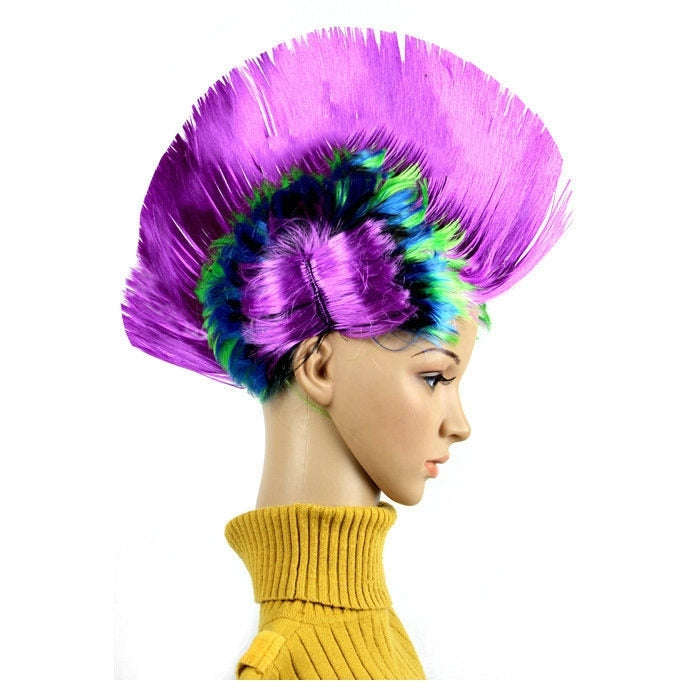 Funny Christmas Halloween Wig Masquerade Headdress Mohawk Hair Comb, Random Color Delivery, Mohaw...