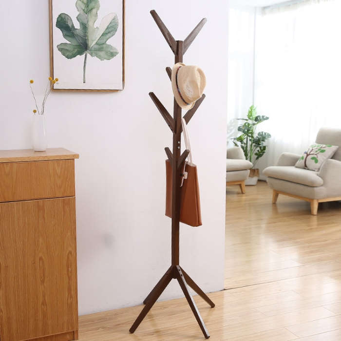 Creative Tree-shaped Solid Wood Floor Hatstand Clothes Hanging Rack,Size: 175x45x45cm, 175x45x45c...