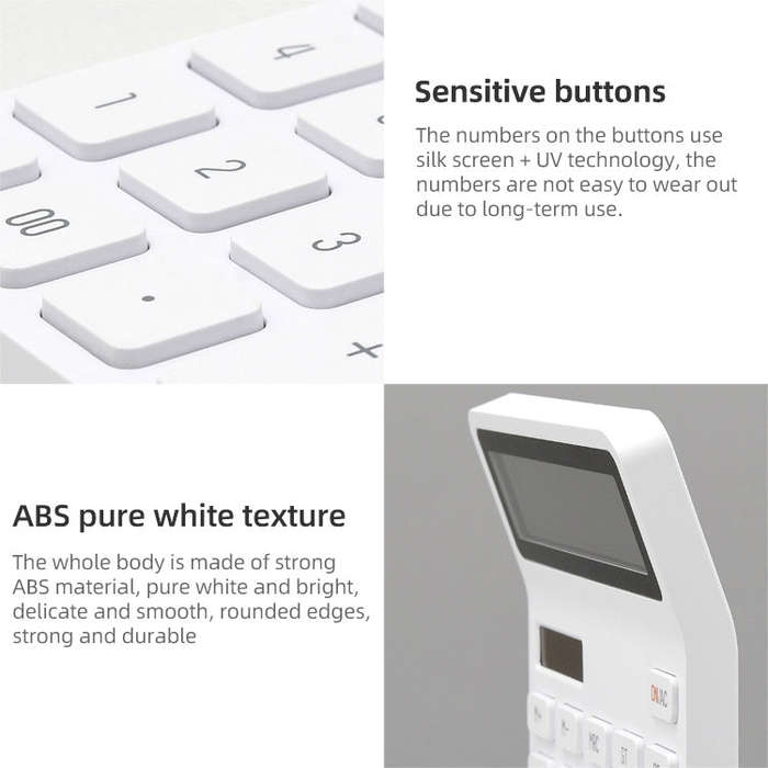Original Xiaomi Youpin LEMO Rice Calculator 12-bit LED Display ABS Material 6 Degree Angle