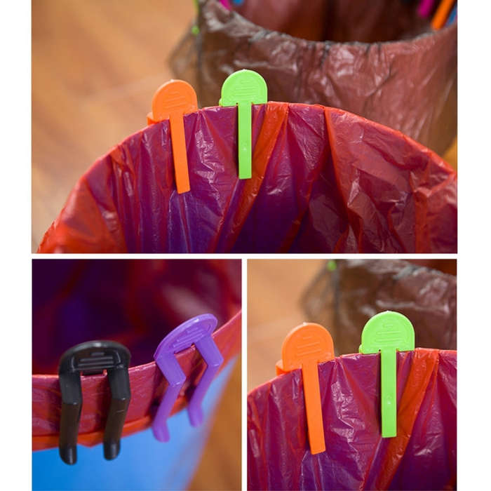 10pcs Universal Trash Bag Fixed Clip Waste Basket Rubbish Bin Garbage Can Clamp Rubbish Clip Non-...