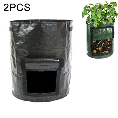 2 PCS 7 Gallons Potato Planting PE Bags Woven Fabric Bags Cultivation Garden Pots Vegetable Plant...