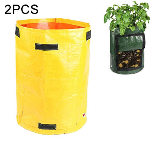 2 PCS 7 Gallons Potato Planting PE Bags Woven Fabric Bags Cultivation Garden Pots Vegetable Plant...