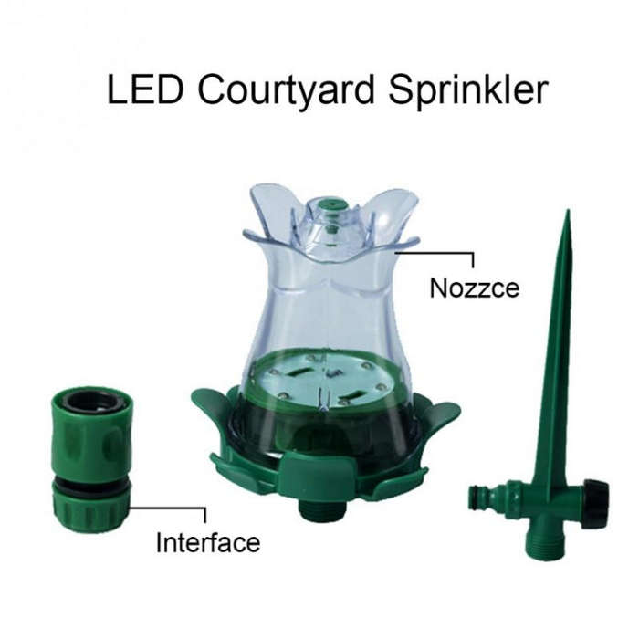 LED Luminous Lawn Sprinkler Automatic Water Sprinkler Garden Outdoor Irrigation Nozzle for Courty...