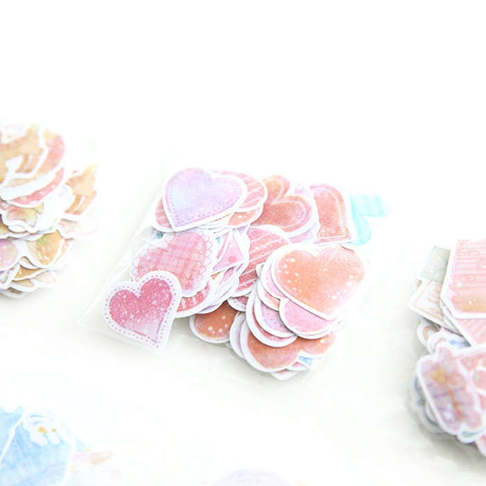 10 Packs Creative Waterproof PVC Sticker DIY Album Diary Watercolor Decorative Sticker, Random De...