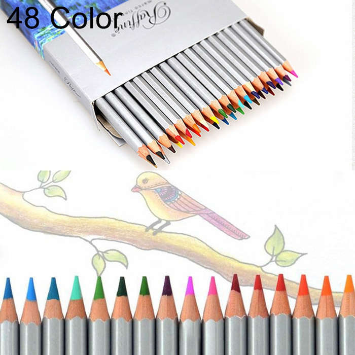 Professional Art Sketch Coloring Books Drawing Vibrant Colors 48-color Wooden Colored Pencils Set...