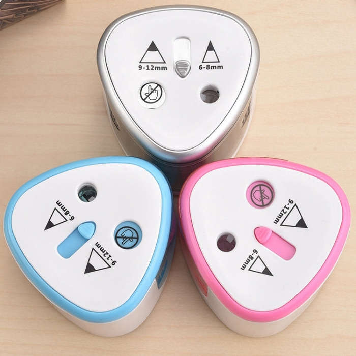 Office School Stationery Battery Operated Dual Slots Electric Colored Pencil Sharpener, Random Co...