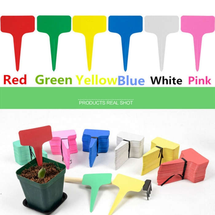 100PCS Floral Label Gardening Label T - type Label Insert Label Potted Label,Random Color Deliver...