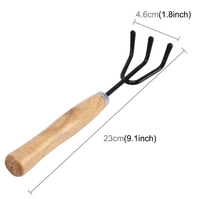 Rake Shovel Digging Trowel 3 in 1  Wooden Handle Metal Head Mini Garden Plant Tool Gardening Tool...
