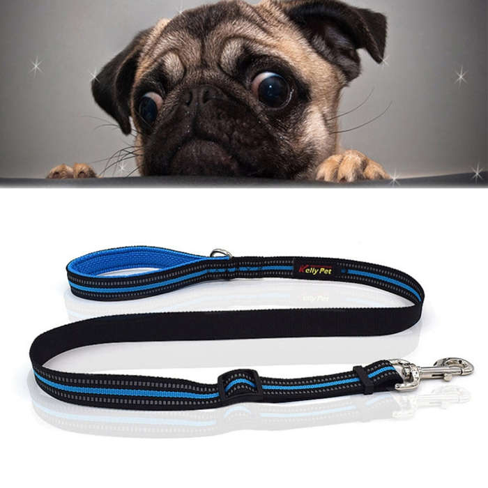 Pet Dogs Nylon Night Reflective Breathable Handheld Traction Lead Leash, Size: S, Adjustable Rang...