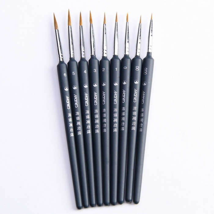 9 in 1 Art Supplies Weasel Hair Brush Watercolor Hook Line Brush Depict the Edge Pen Oil Painting...