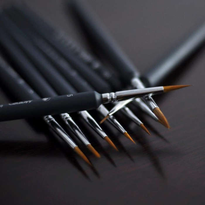 9 in 1 Art Supplies Weasel Hair Brush Watercolor Hook Line Brush Depict the Edge Pen Oil Painting...