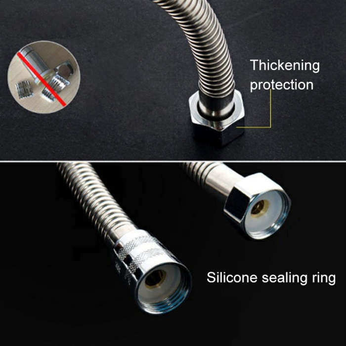 3m Flexible Stainless Steel Showerhead Hose Pipe Double Interlock Copper Interface Anti Burst Bat...