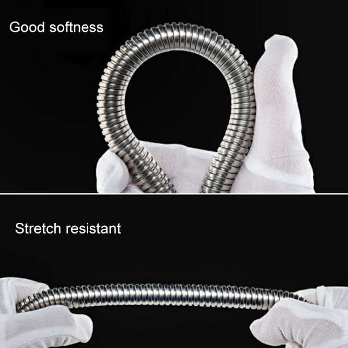 3m Flexible Stainless Steel Showerhead Hose Pipe Double Interlock Copper Interface Anti Burst Bat...