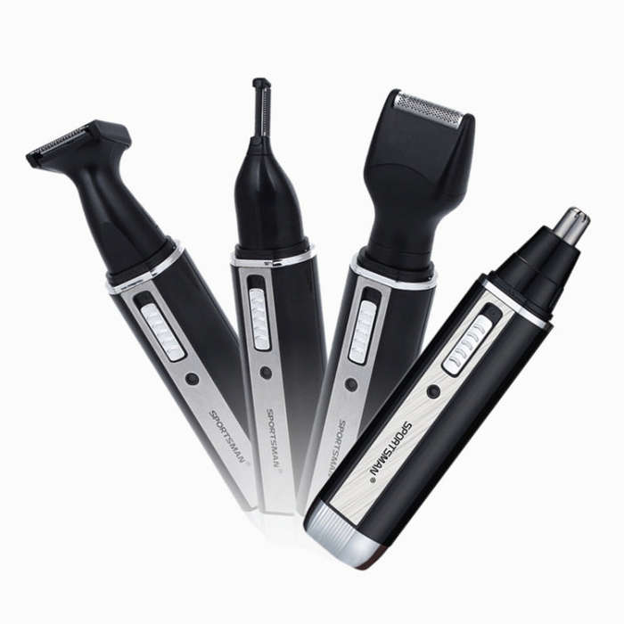 SPORTSMAN Four-in-one Rechargeable Ear Nose Trimmer Electric Shaver Beard Face Eyebrows Hair Trim...
