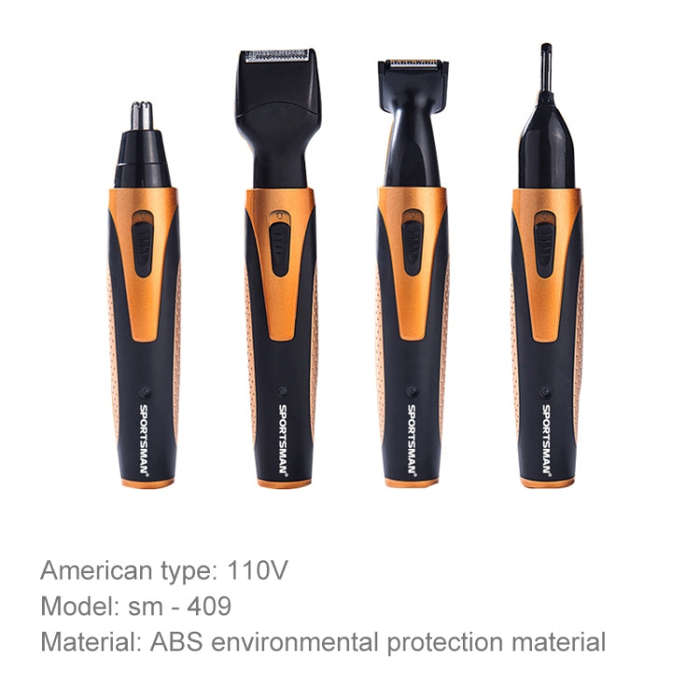 SPORTSMAN Four-in-one Electric Rechargeable Ear Nose Trimmer Beard Face Shaver Eyebrows Hair Trim...