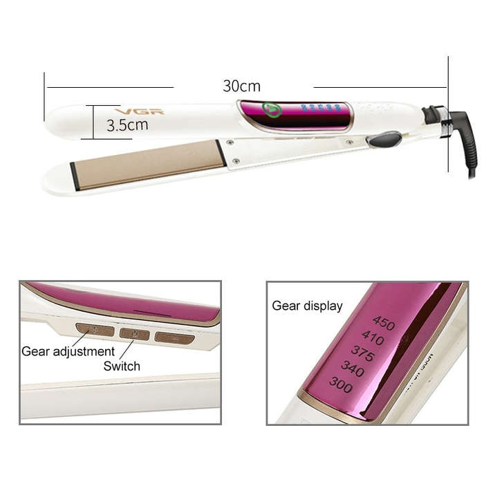 VGR V-509 35W 5 Gears AdjustableHair Straightening Curling Iron Dual-use, Plug Type: EU Plug, V-5...
