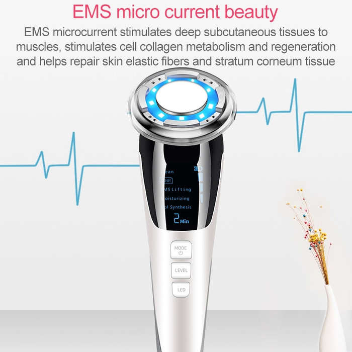 BLK-D818 Facial Beauty Instrument Hot and Cold Color Skin Rejuvenation Instrument EMS Micro Curre...