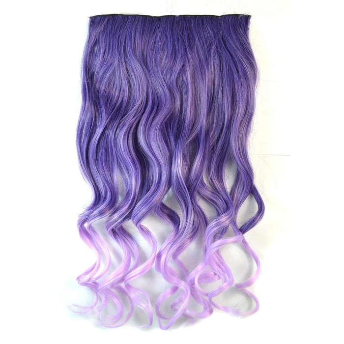 One-piece Seamless Hair Extension Piece Color Gradient Large Wave Long Curling Clip Type Hairpiec...