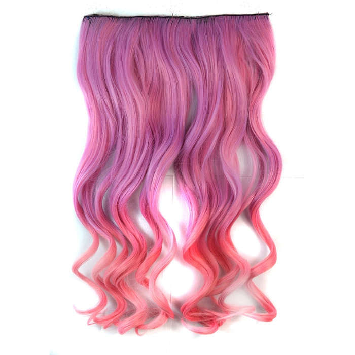 One-piece Seamless Hair Extension Piece Color Gradient Large Wave Long Curling Clip Type Hairpiec...