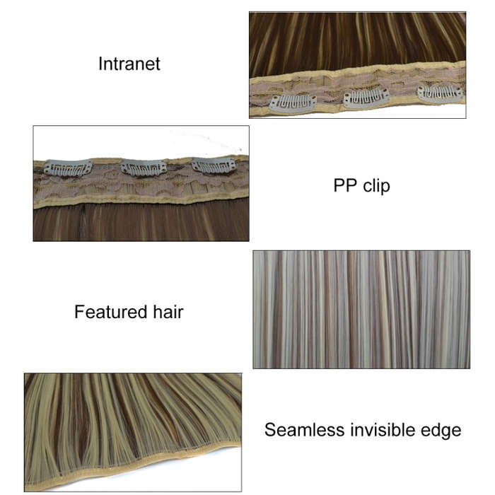 12M27# One-piece Seamless Five-clip Wig Long Straight Wig Piece, 12M27#