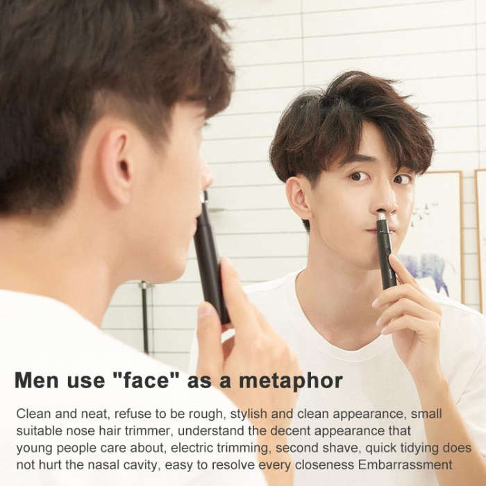Original Xiaomi Youpin ShowSee DC 1.5V 2W Portable Waterproof Safe Electric Nose Hair Trimmer Sha...