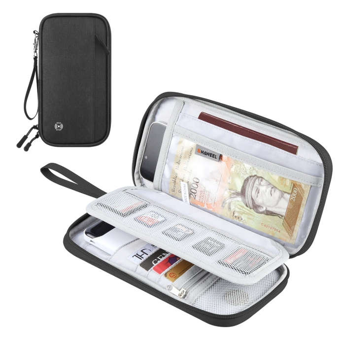 HAWEEL Clutch Bag Passport Wallet Document Organizer Credit Cards Case Bag, Clutch Bag