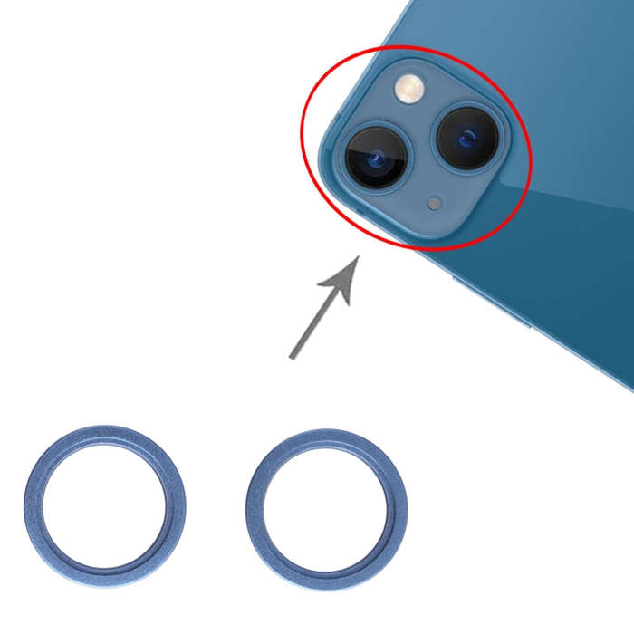 2 PCS Rear Camera Glass Lens Metal Outside Protector Hoop Ring for iPhone 13 mini, For iPhone 13 ...