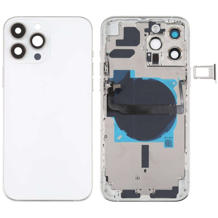 For iPhone 13 Pro Max Battery Back Cover with Side Keys & Card Tray & Power + Volume Flex Cable &...