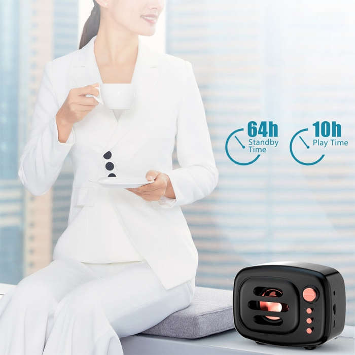 B11 Bluetooth 5.0 Retro Style Wireless Bluetooth Speaker, Supports Hands-free Calling & 32GB TF C...