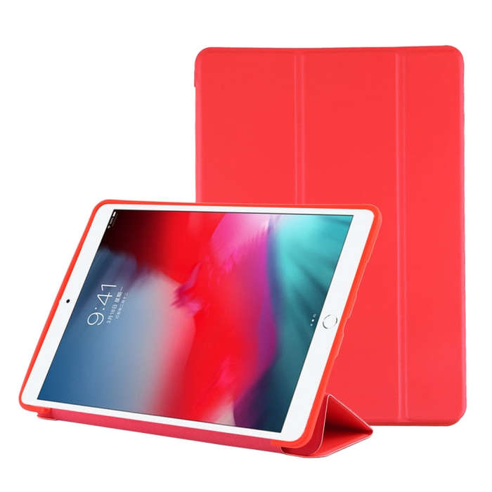 PU Plastic Bottom Case Foldable Deformation Left and Right Flip Leather Case with Three Fold Brac...