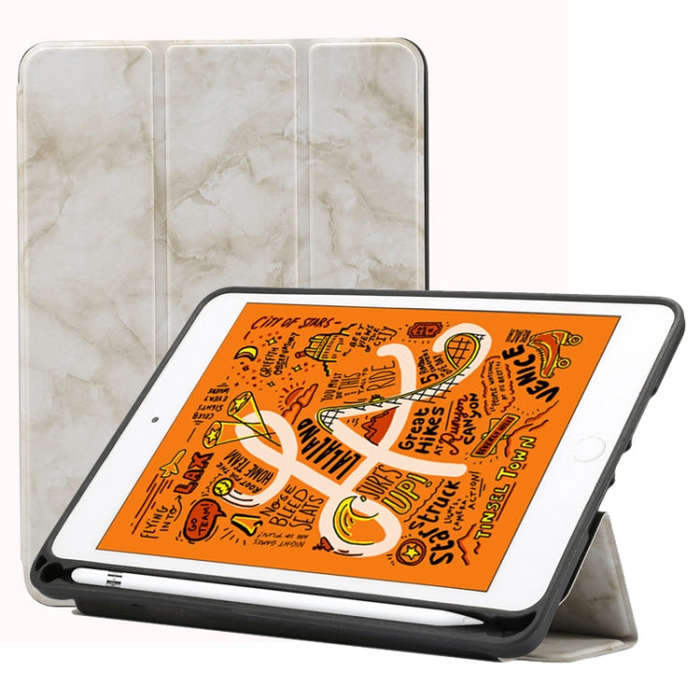 Marble Texture Pattern Horizontal Flip Leather Case for iPad Mini 2019, with Three-folding Holder...