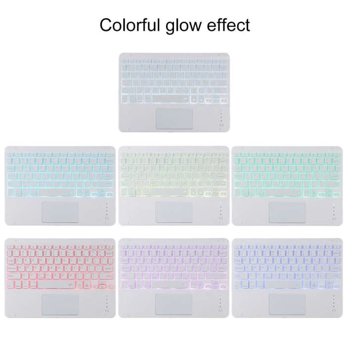 TG11BCS Detachable Bluetooth White Keyboard Microfiber Leather Tablet Case for iPad Pro 11 inch (...