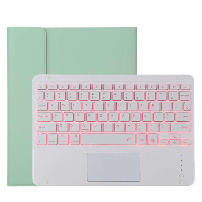 TG11BCS Detachable Bluetooth White Keyboard Microfiber Leather Tablet Case for iPad Pro 11 inch (...